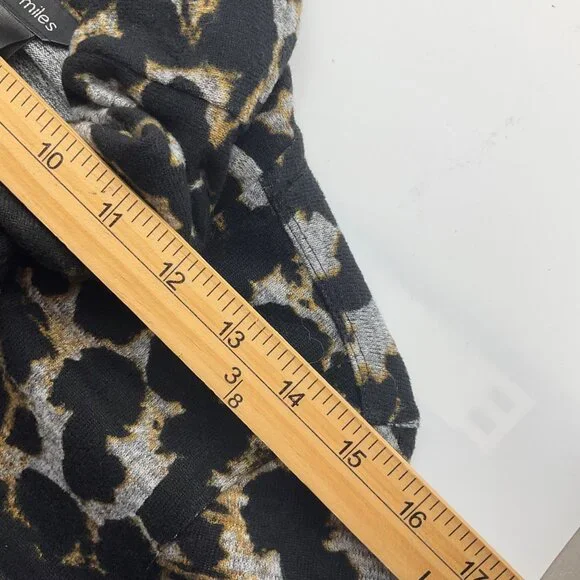 Ali Miles Med Animal Print Cowl Neck Tunic Top Long Sleeves Lagenlook - Picture 9 of 14